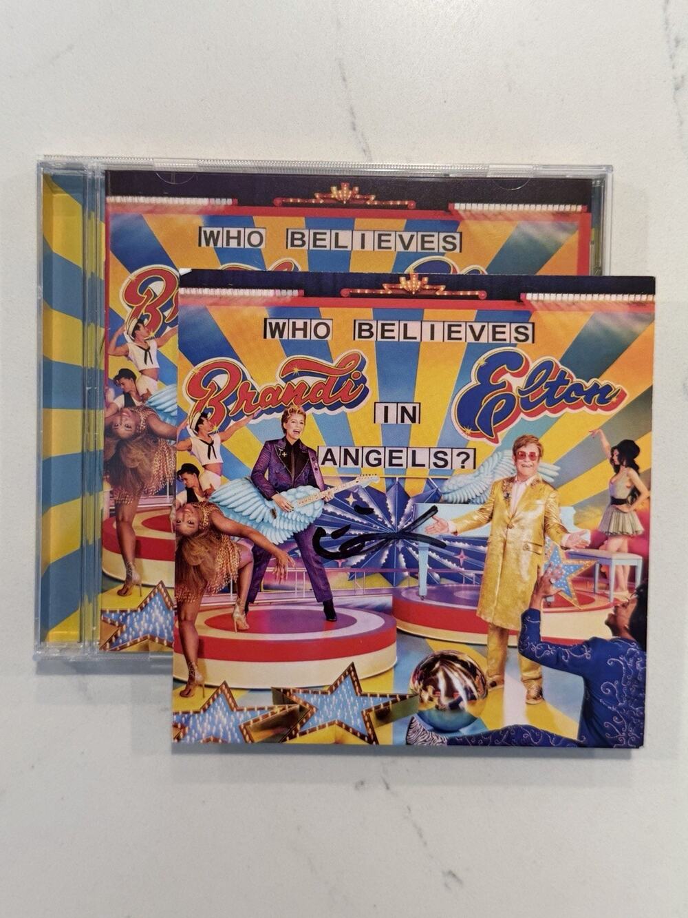 Elton John Autographed Signed CD Art Card Who Believes in Angels